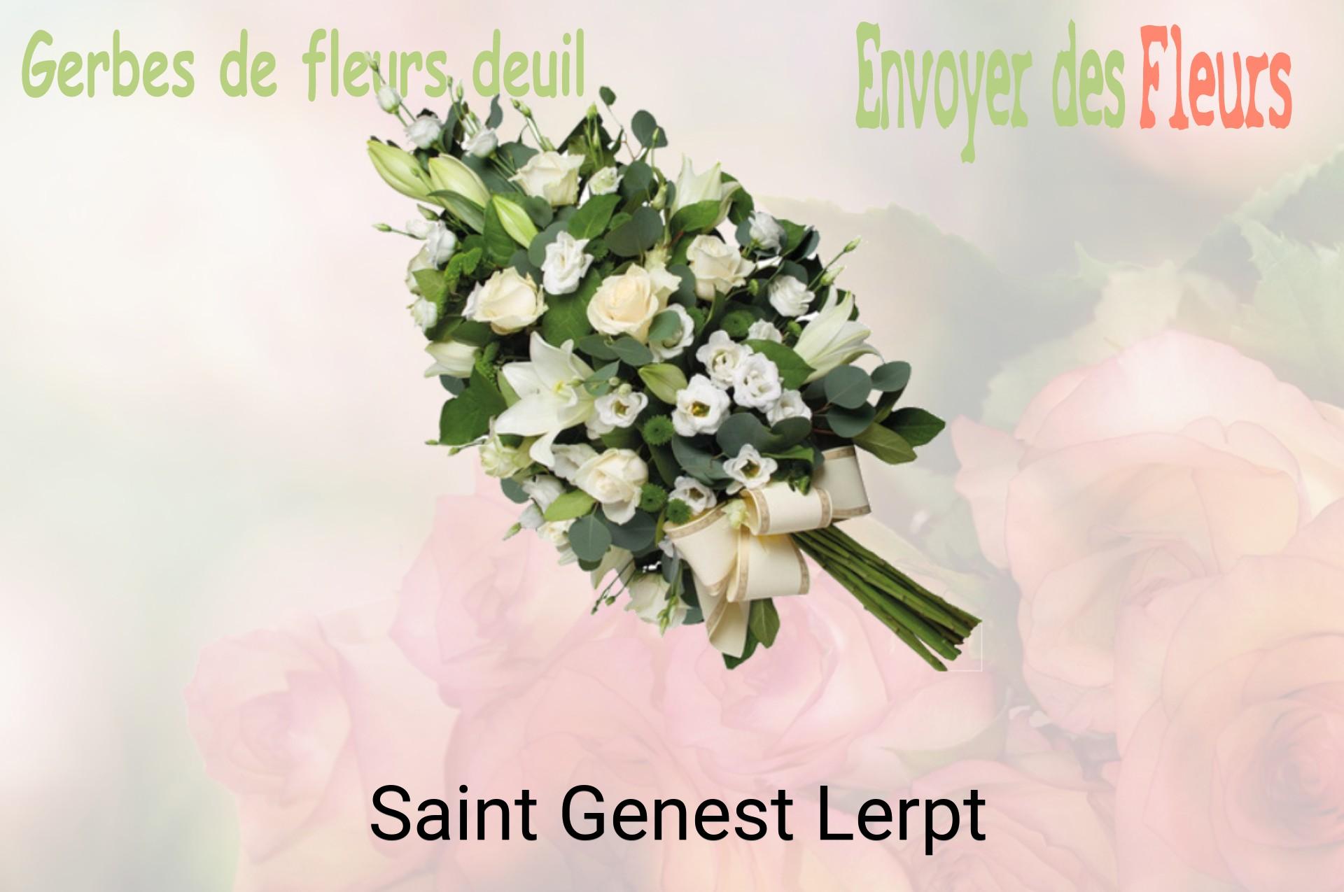 Gerbe de fleurs de deuil livrée à Saint-Genest-Lerpt